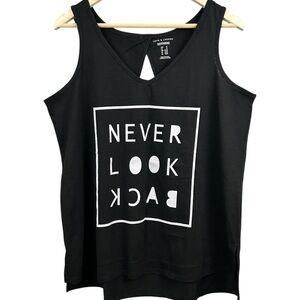 Love & Legend Boyfriend Black Graphic Tank Top Plus Size 1X